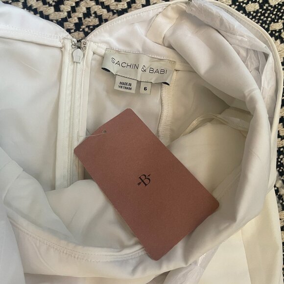 NWT Sachin + Babi x BHLDN Sheath Dress – Ivory – Size 6 - Picture 7 of 8